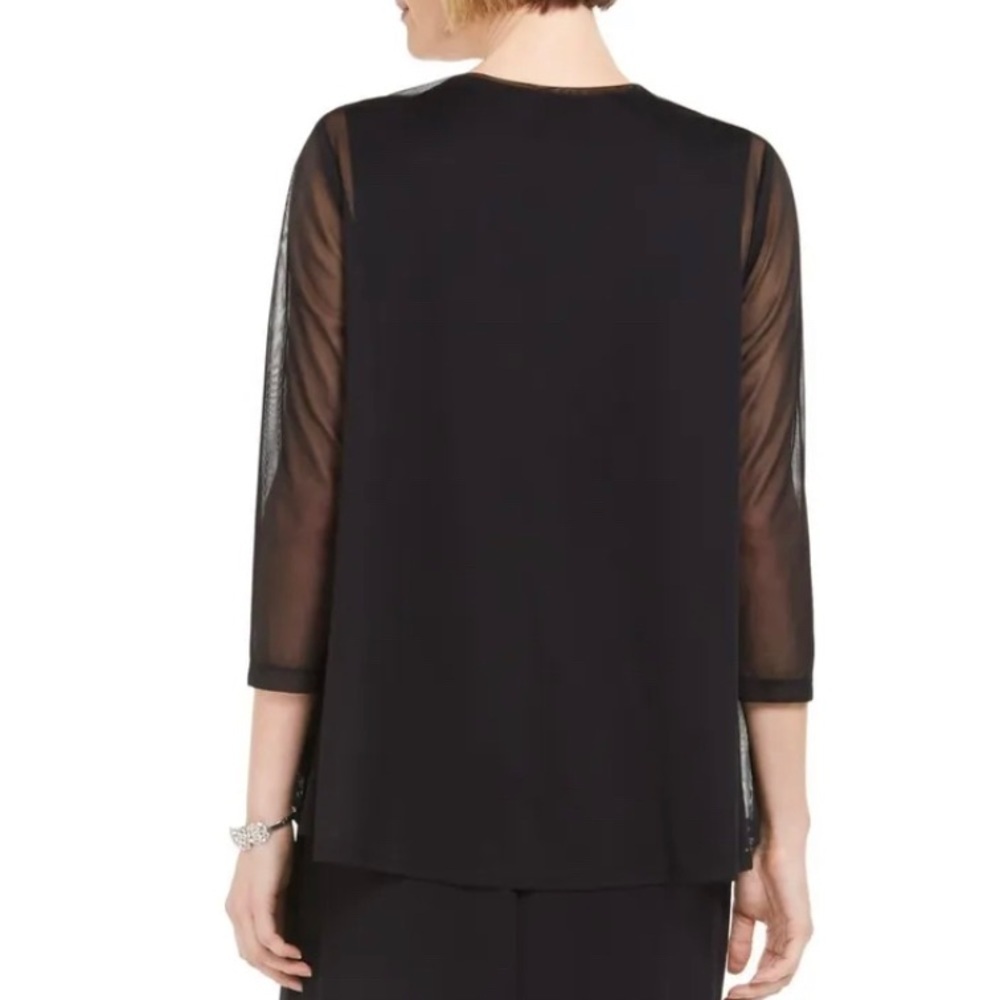Women’s Formal Dress Size 8 CONNECTED APPAREL Long Sleeve Attached Sheer Jacket - Picture 5 of 5
